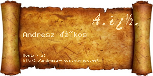 Andresz Ákos névjegykártya