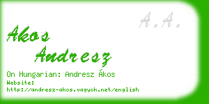 akos andresz business card
